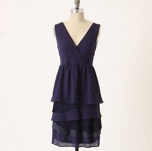Anthro Ric Rac Tonal Gingham Tier Dress